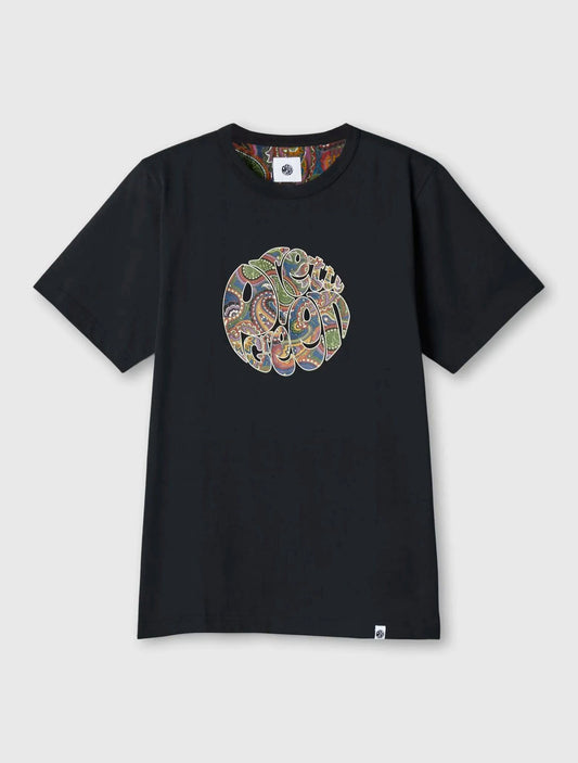 Pretty Green 15th Anniversary Paisley Logo T-Shirt In Black - RD1 Clothing