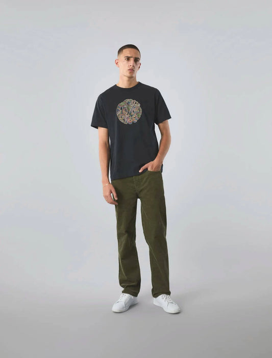 Pretty Green 15th Anniversary Paisley Logo T-Shirt In Black - RD1 Clothing