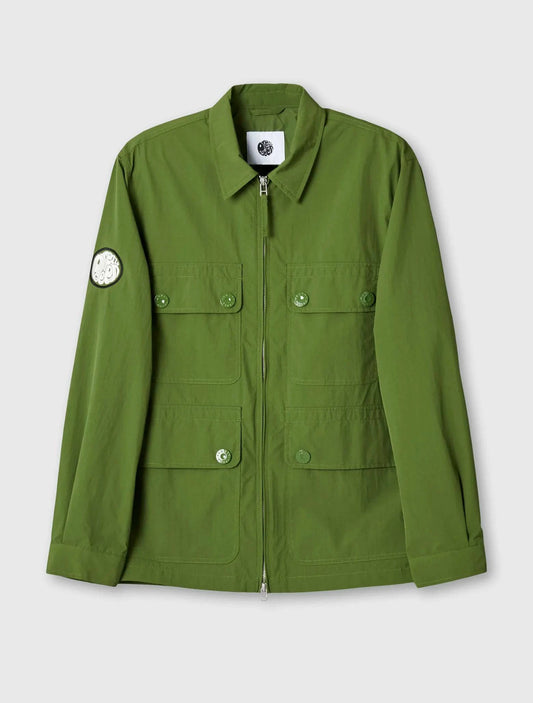 Pretty Green Live Forever Zip Up Overshirt In Green - RD1 Clothing
