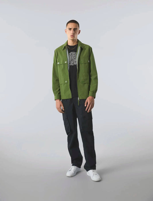 Pretty Green Live Forever Zip Up Overshirt In Green - RD1 Clothing
