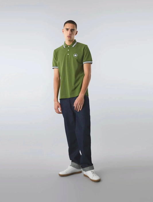 Pretty Green Live Forever Tipped Polo In Green - RD1 Clothing