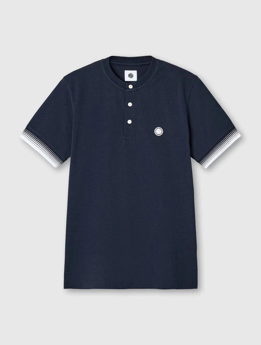 Pretty Green Gradient Tipped Grandad Polo In Navy - RD1 Clothing