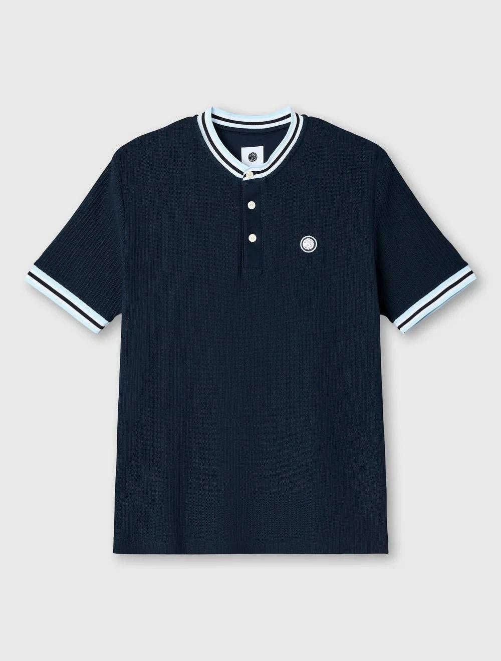 Pretty Green Cressa Tipped Grandad Polo Navy - RD1 Clothing