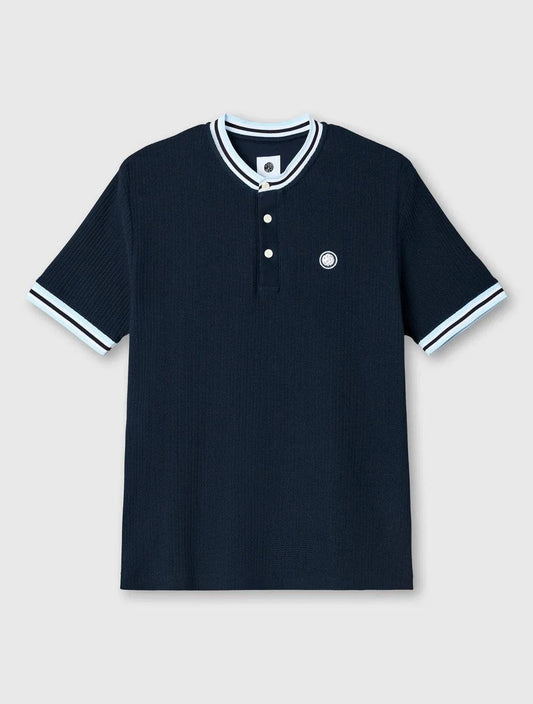 Pretty Green Cressa Tipped Grandad Polo Navy - RD1 Clothing