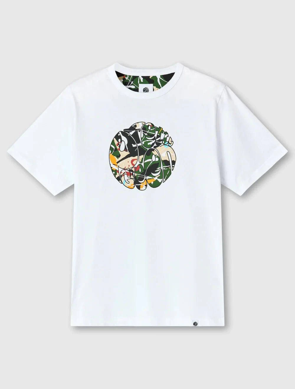 Pretty Green Convergence Logo T-Shirt In White - RD1 Clothing