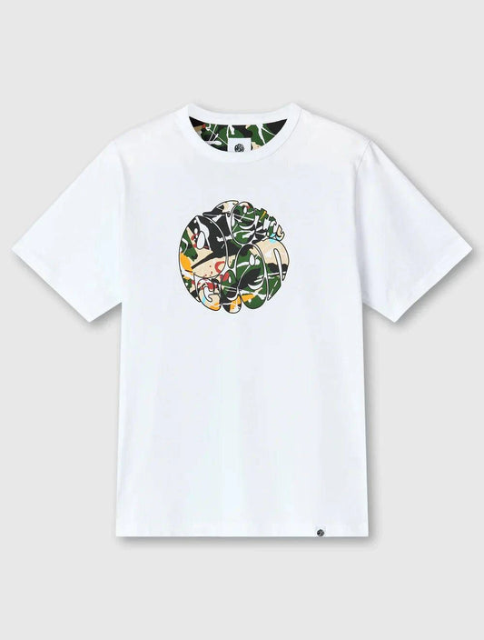 Pretty Green Convergence Logo T-Shirt In White - RD1 Clothing