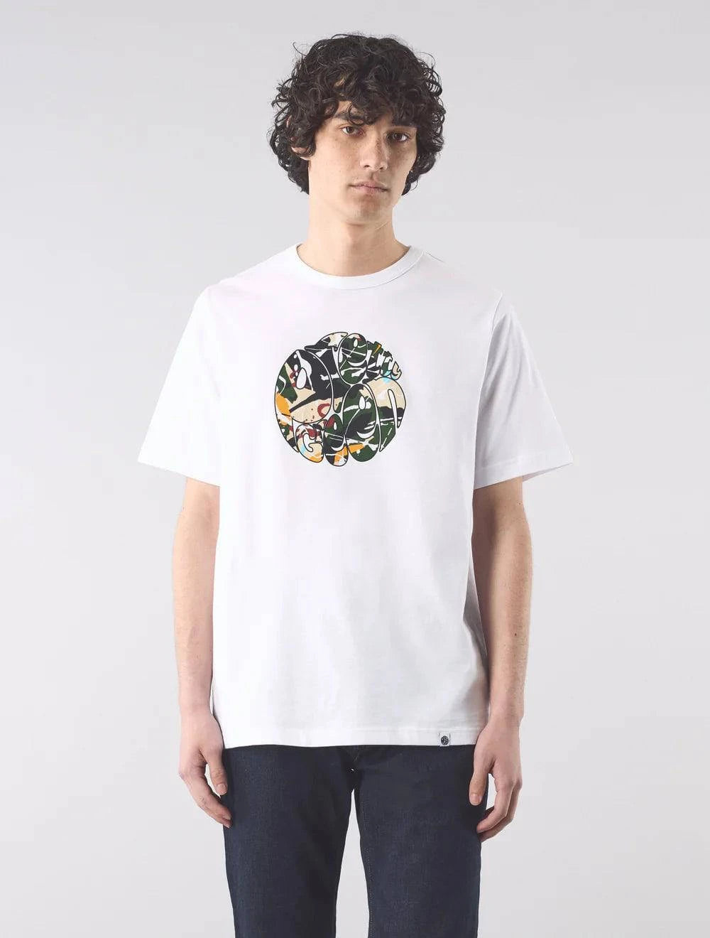 Pretty Green Convergence Logo T-Shirt In White - RD1 Clothing