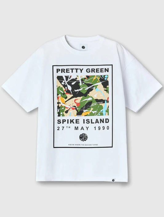 Pretty Green Spike Island T-Shirt White - RD1 Clothing