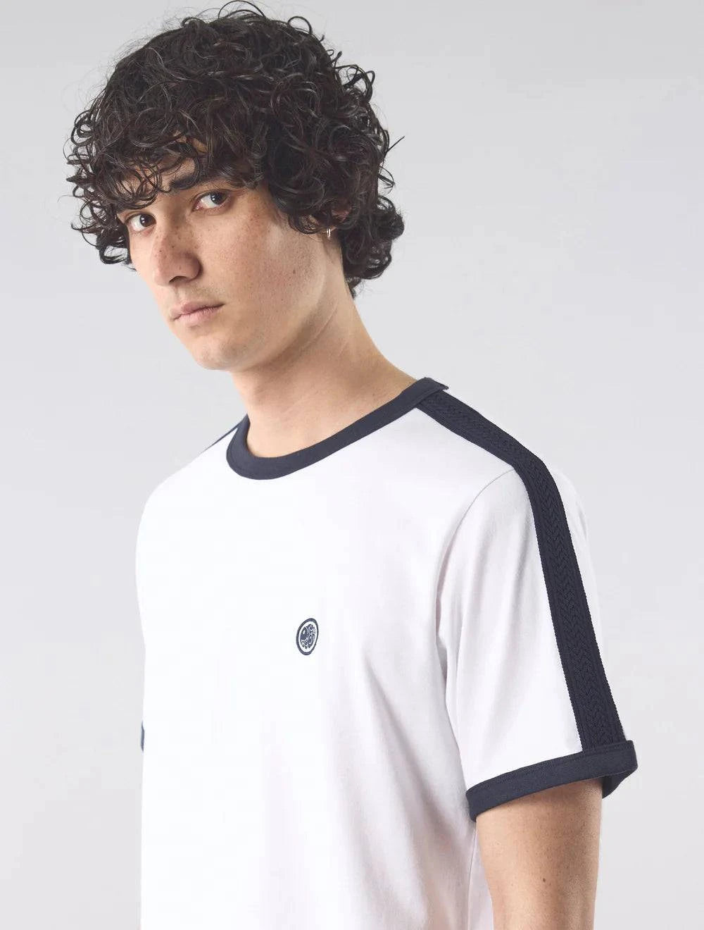 Pretty Green Denton T-Shirt White/Black - RD1 Clothing
