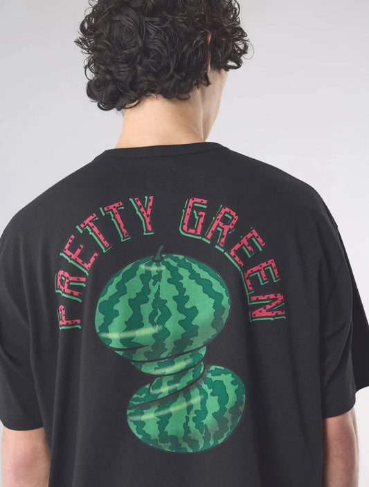 Pretty Green Twisted Melon T-Shirt Black - RD1 Clothing