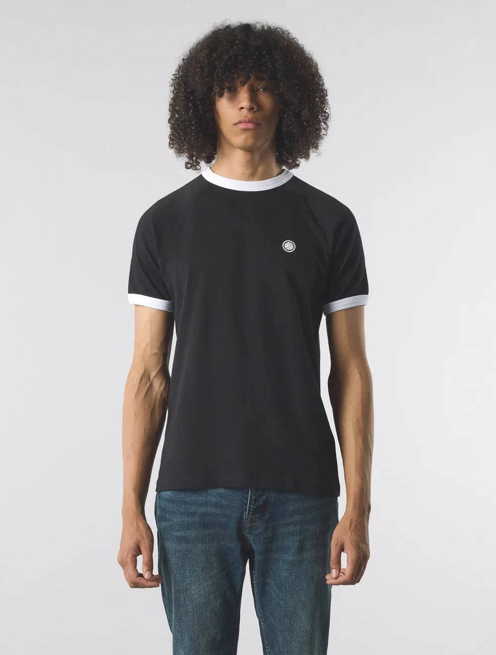 Pretty Green Boston Ringer T-Shirt Black - RD1 Clothing