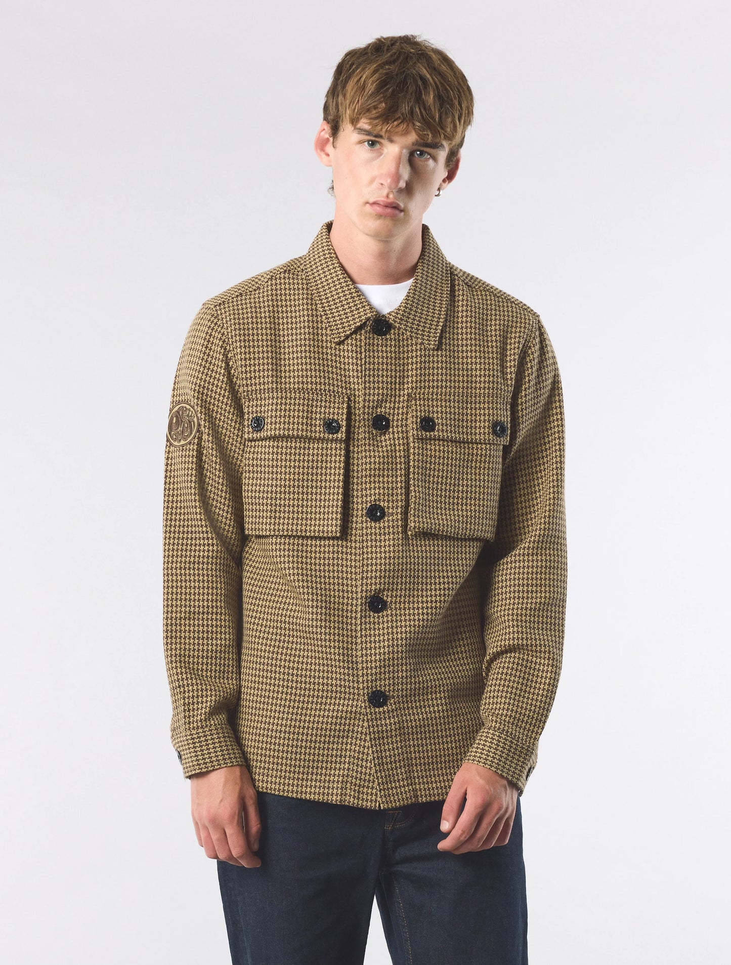Pretty Green Kilburn Overshirt Taupe - RD1 Clothing