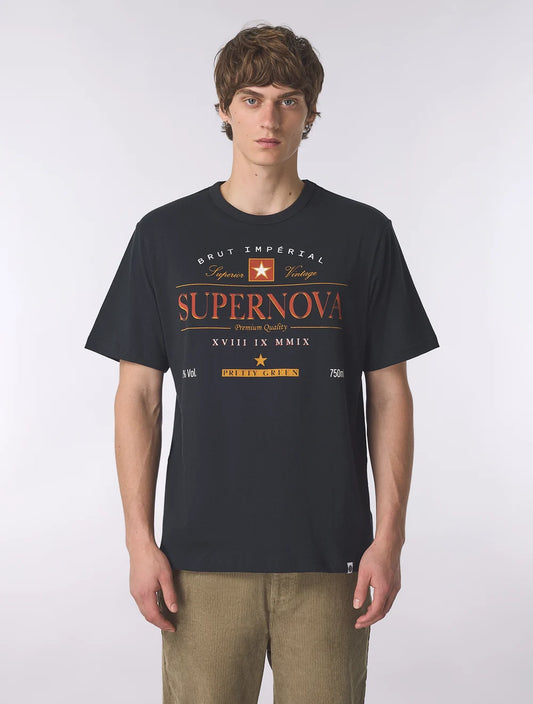 Pretty Green Supernova Graphic T-Shirt Black