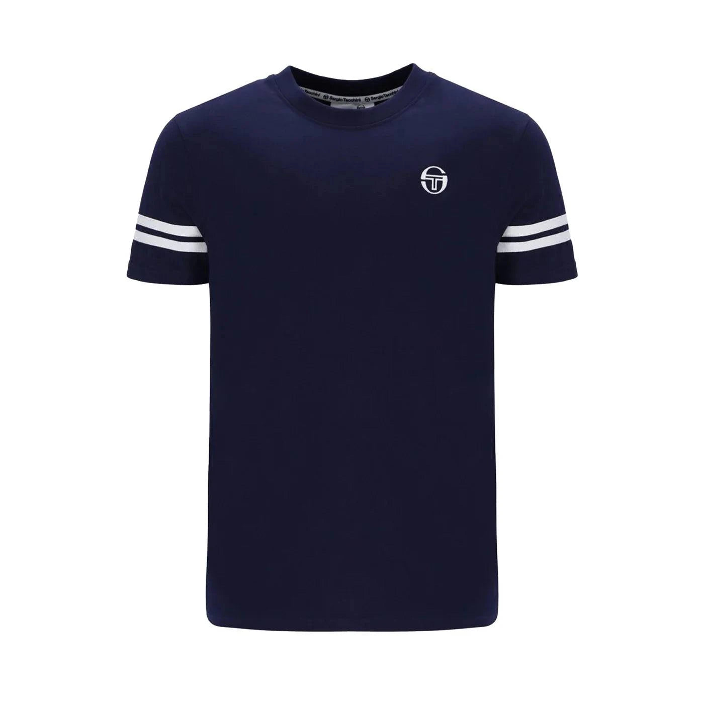 Sergio Tacchini Grello Crew Neck T-Shirt In Maritime Blue/ White - RD1 Clothing