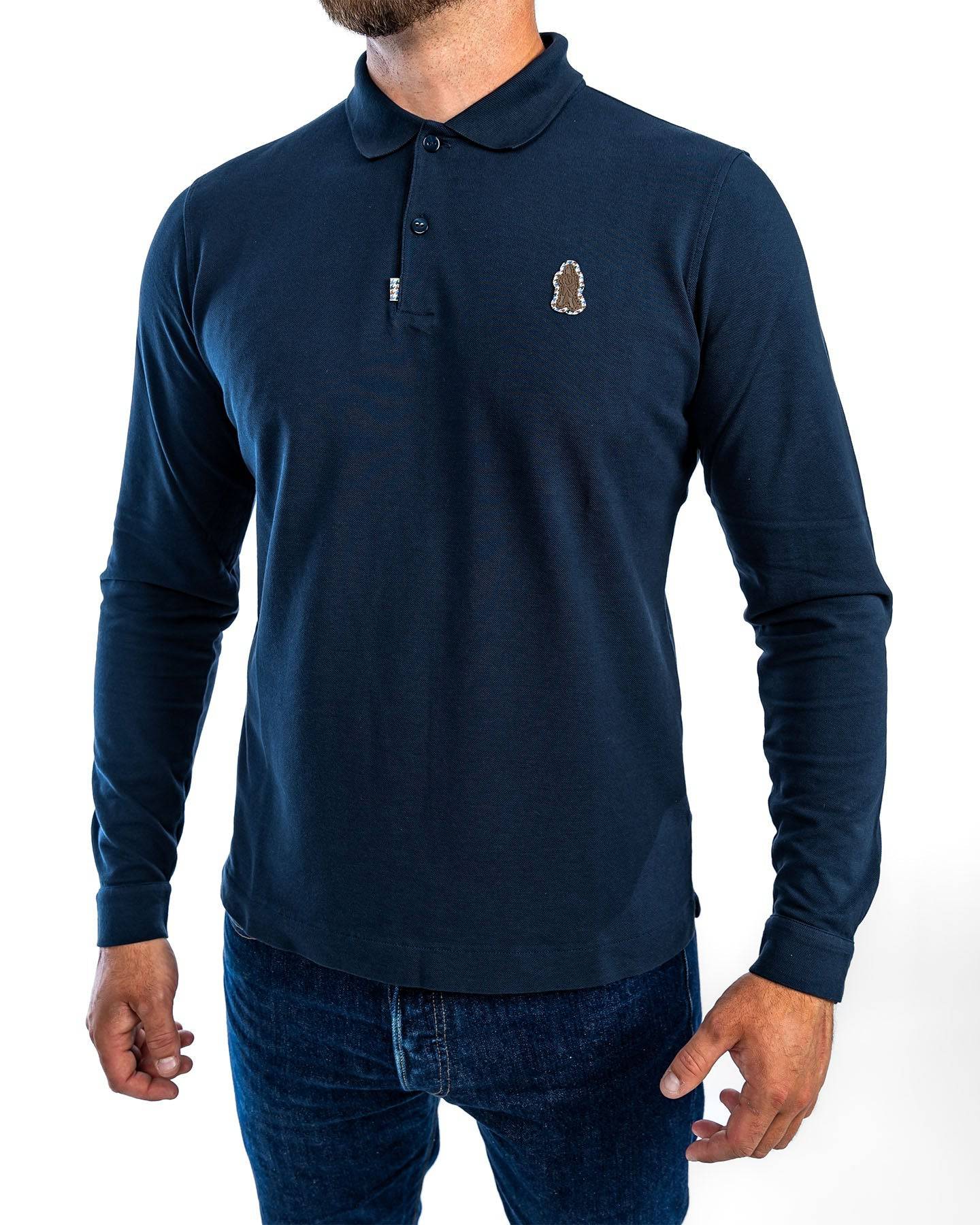 Grand Alliance Long Sleeve Slim Fit Polo In Navy - RD1 Clothing