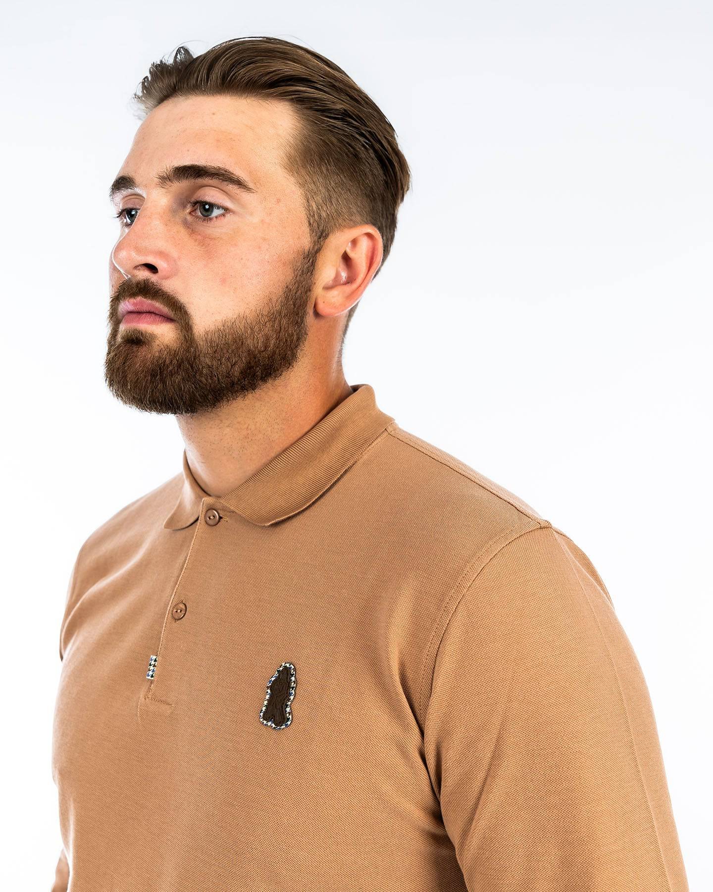 Grand Alliance Long Sleeve Slim Fit Polo In Praline - RD1 Clothing