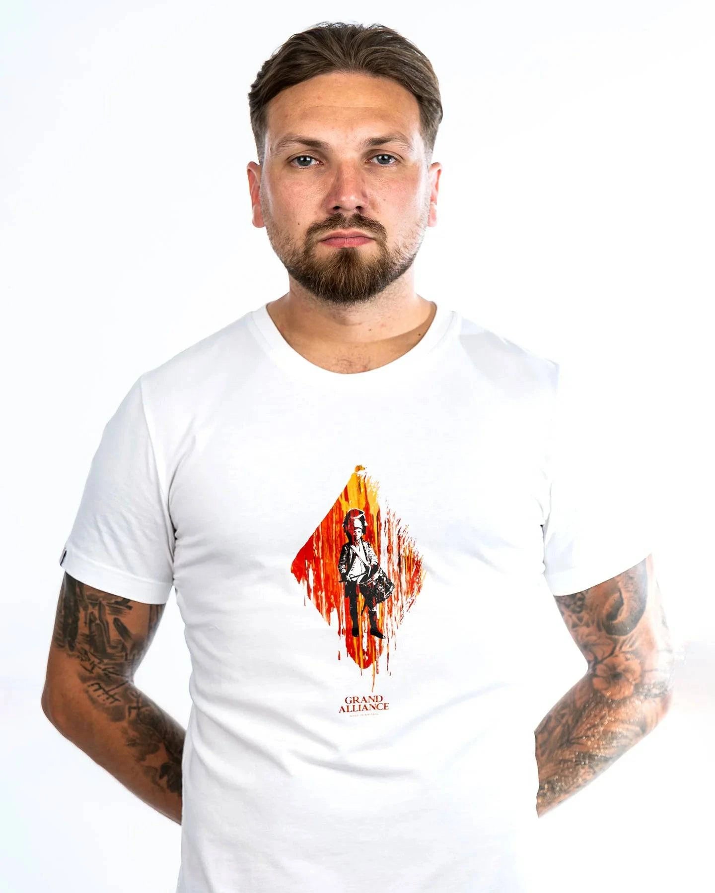 Grand Alliance Red Blood Diamond Slim Fit T-Shirt In White - RD1 Clothing