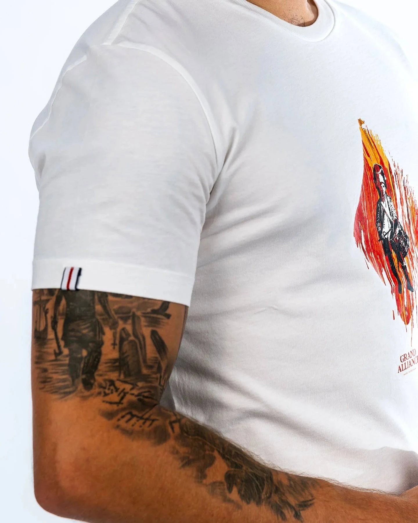 Grand Alliance Red Blood Diamond Slim Fit T-Shirt In White - RD1 Clothing