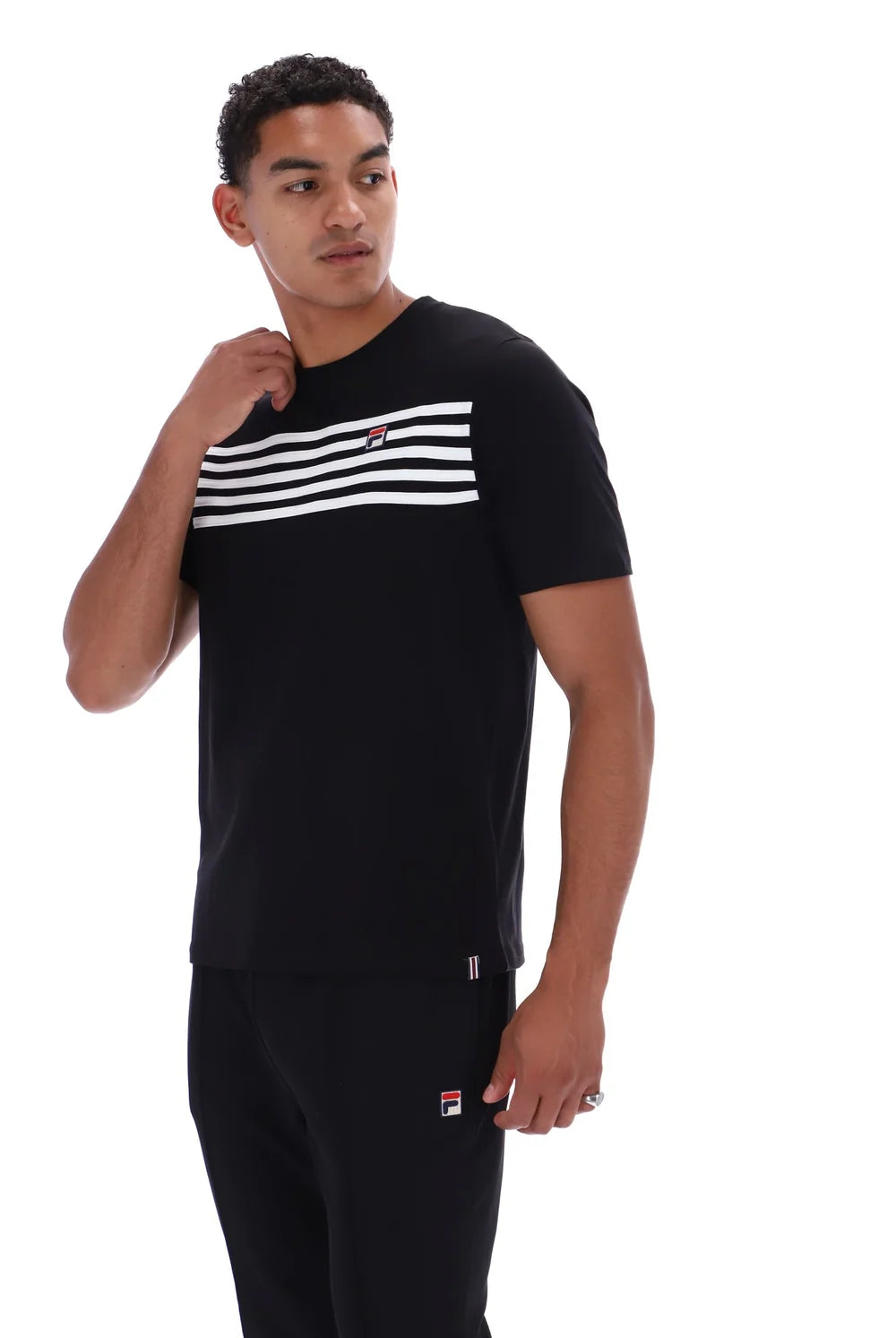 Fila Vintage Hanford Stripe T-Shirt Black/White