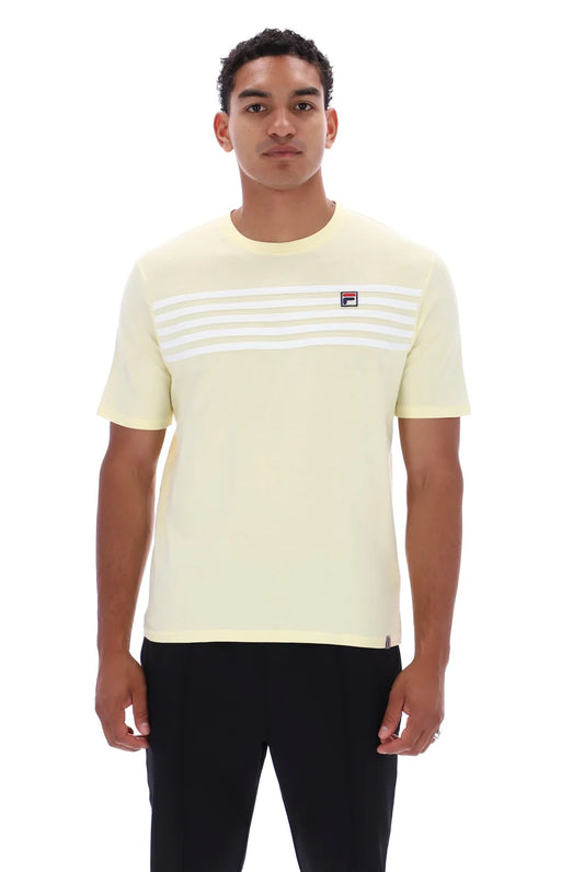 Fila Vintage Hanford Stripe T-Shirt Double Cream/White