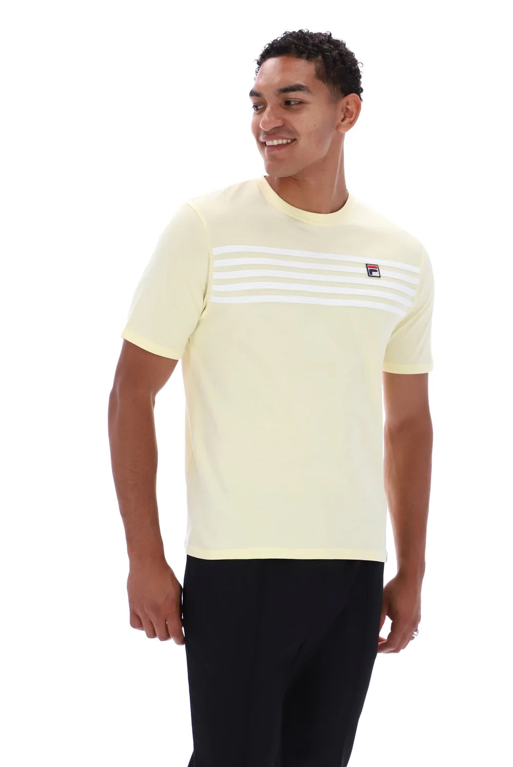Fila Vintage Hanford Stripe T-Shirt Double Cream/White