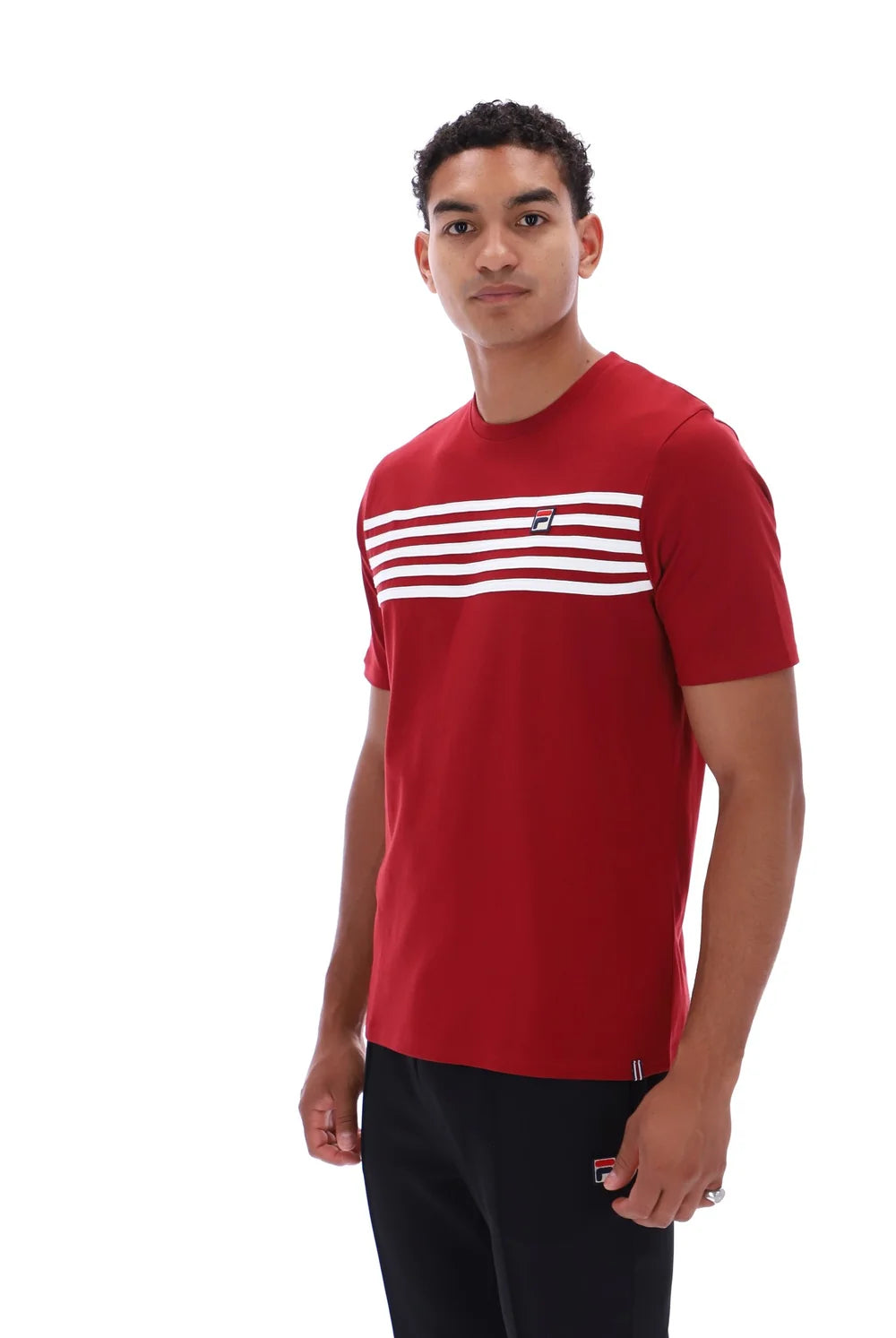 Fila Vintage Hanford Stripe T-Shirt Sun Dried Tomato/White