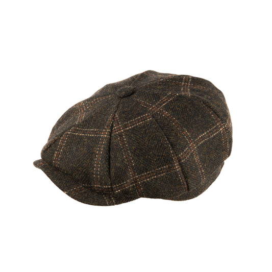 Carlyle Tweed Newsboy Cap Window Pane Green