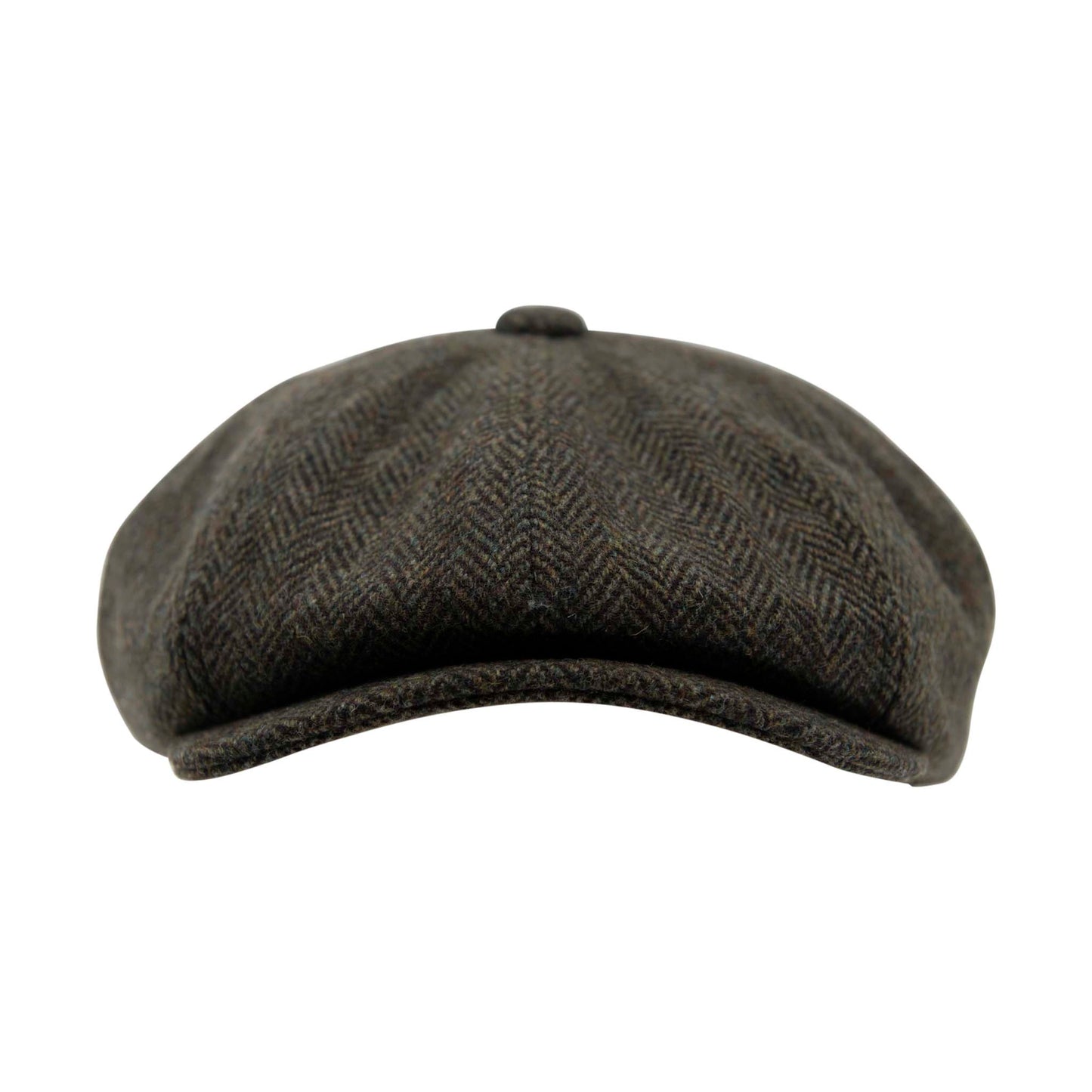 Carlyle Jumbo Herringbone Wool Newsboy Cap Brown