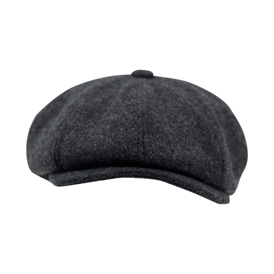 Carlyle Plain Wool Mix Newsboy Cap Charcoal