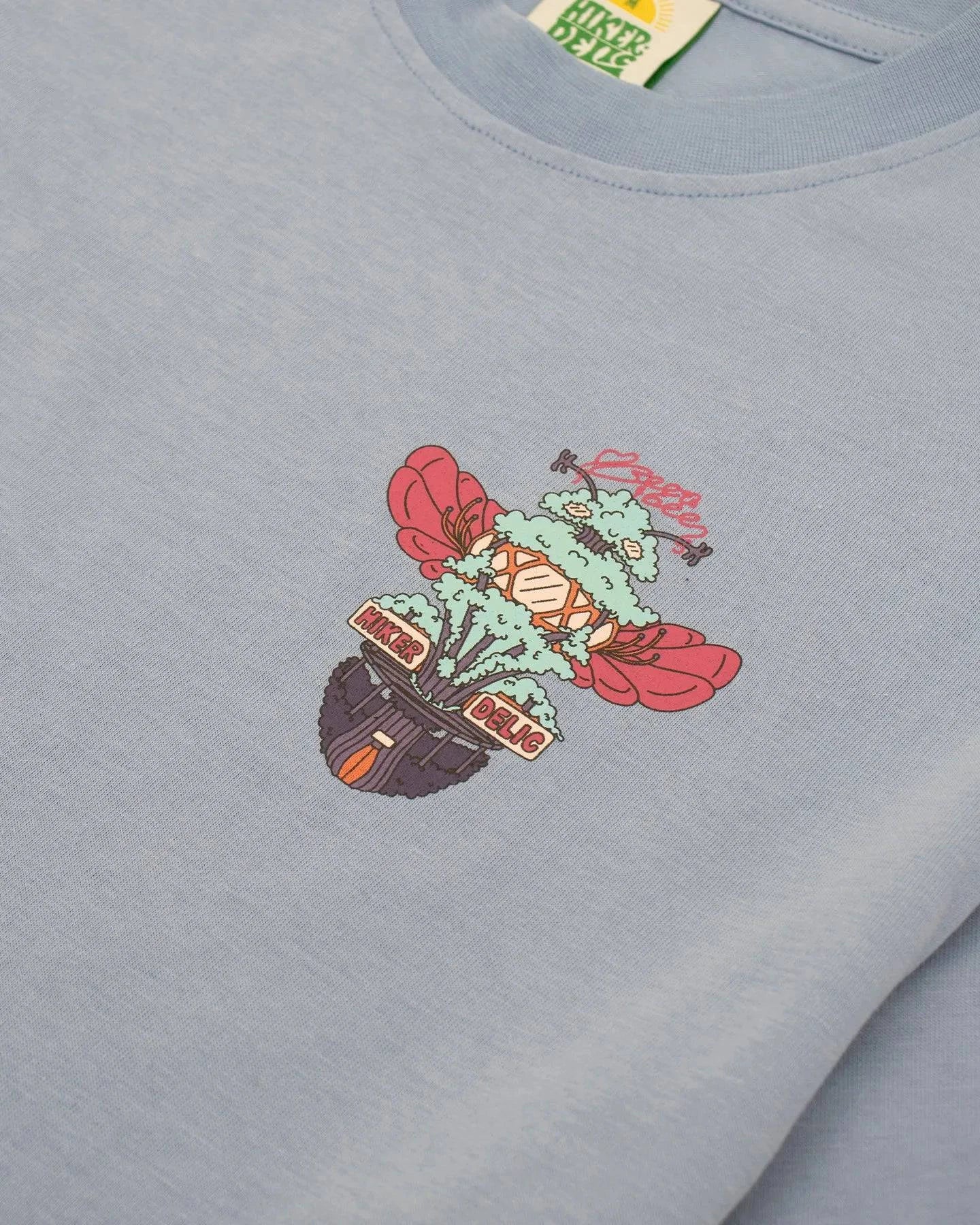 Hikerdelic Bee & Bee SS T-Shirt In Fjord Blue