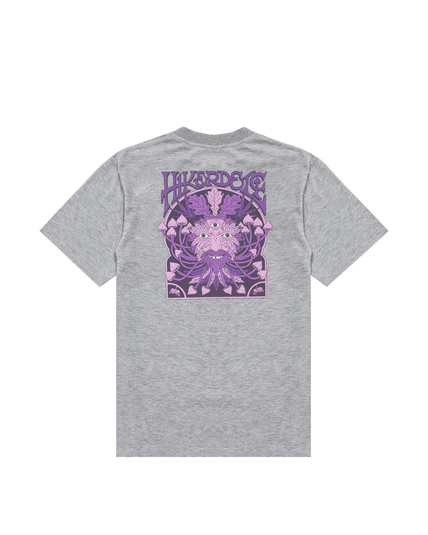 Hikerdelic Green Man SS T-Shirt In Grey Marl