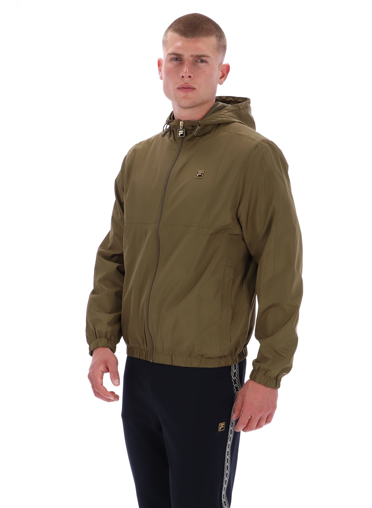 Fila Gold Ian Full Zip Jacket With Seam Detailing in Dark Olive.