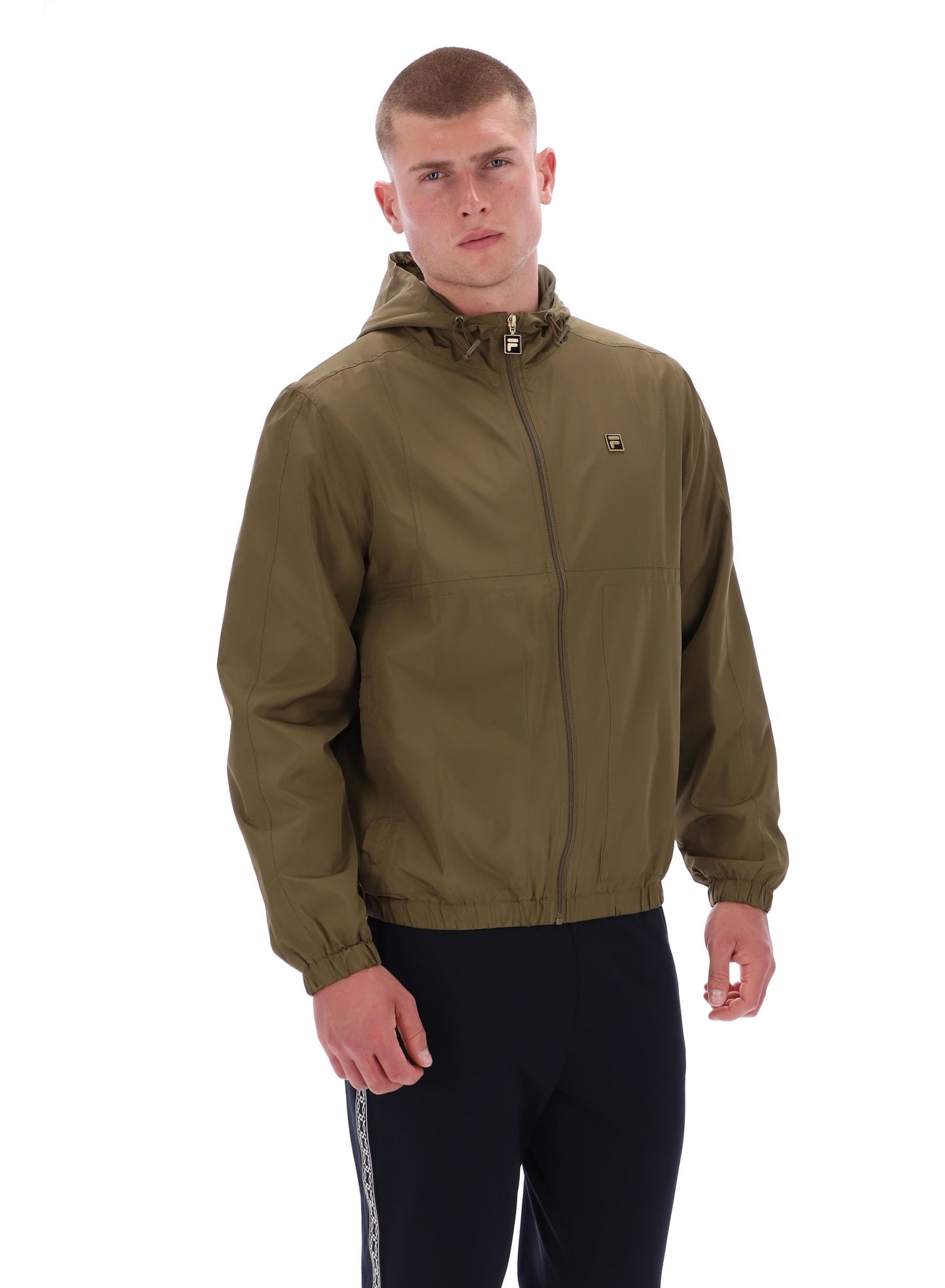 Fila Gold Ian Full Zip Jacket With Seam Detailing in Dark Olive.