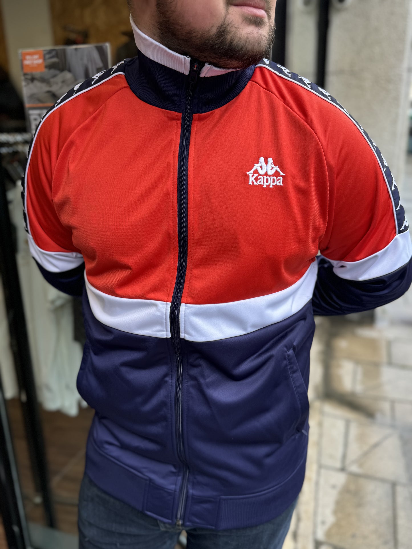 Kappa Unther Track Top In Red/ Blue/ White