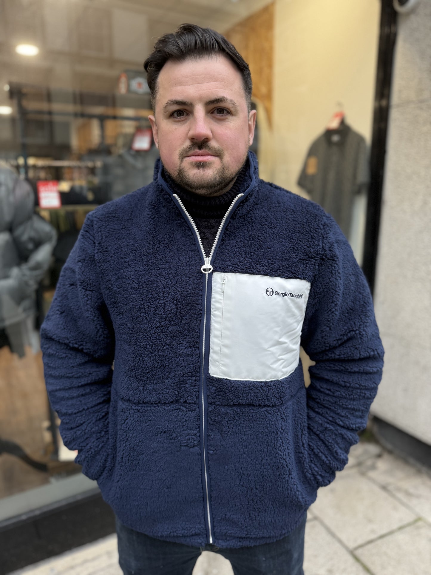 Sergio Tacchini Whitman Borg Fleece Jumper Martime Blue