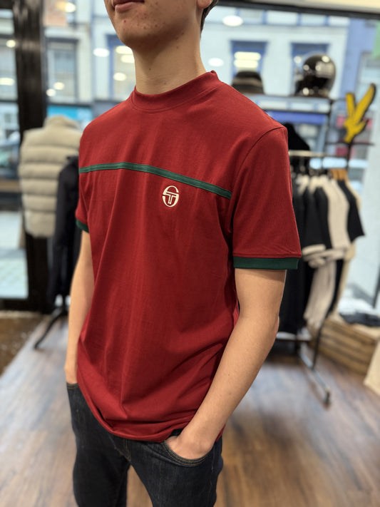 Sergio Tacchini Wilding T-Shirt Dark Red - RD1 Clothing