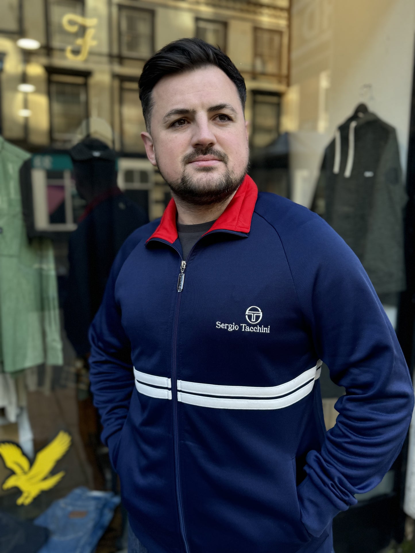 Sergio Tacchini Dallas Track Top In Martime Blue/Adrenaline - RD1 Clothing