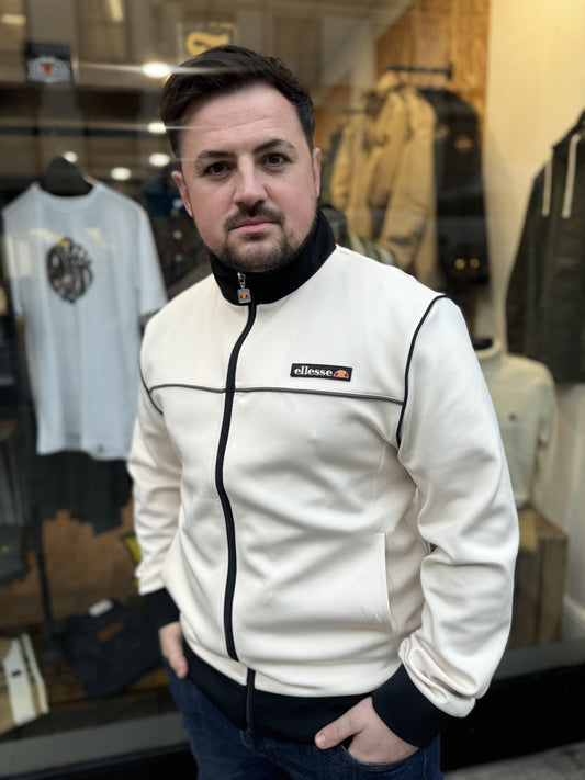 Ellesse San Marino Track Top In Off White - RD1 Clothing