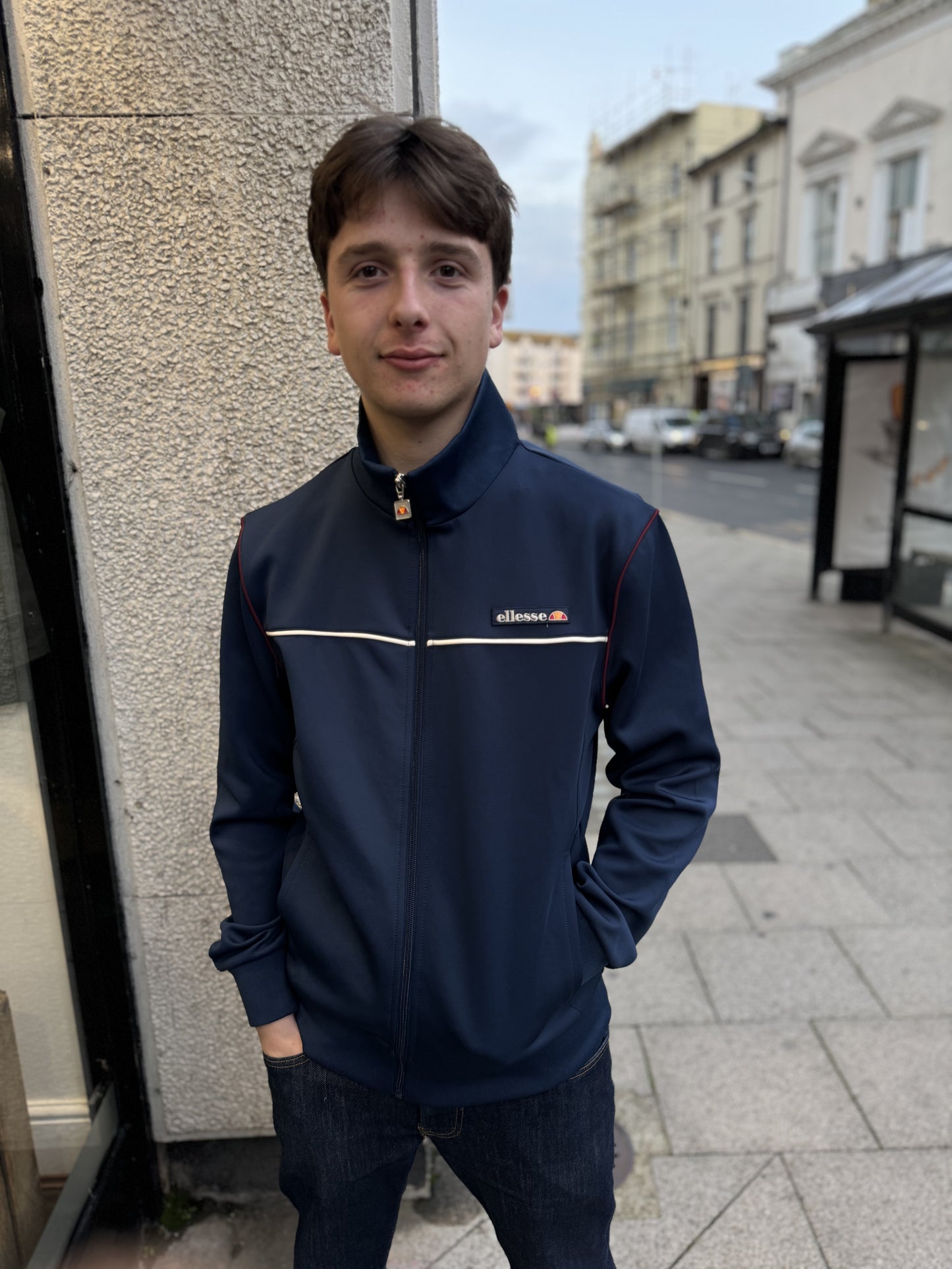Ellesse San Marino Track Top In Off Navy - RD1 Clothing