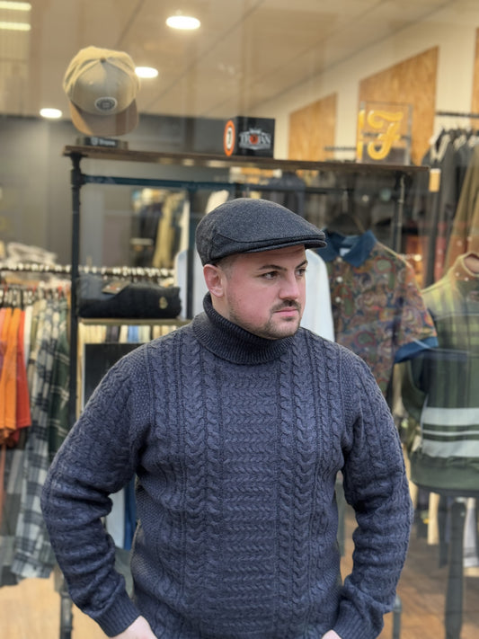 Only & Sons Cable Knit Roll Neck Navy - RD1 Clothing