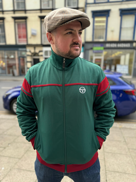 Sergio Tacchini New Damarindo Track Top Green/Burgundy - RD1 Clothing