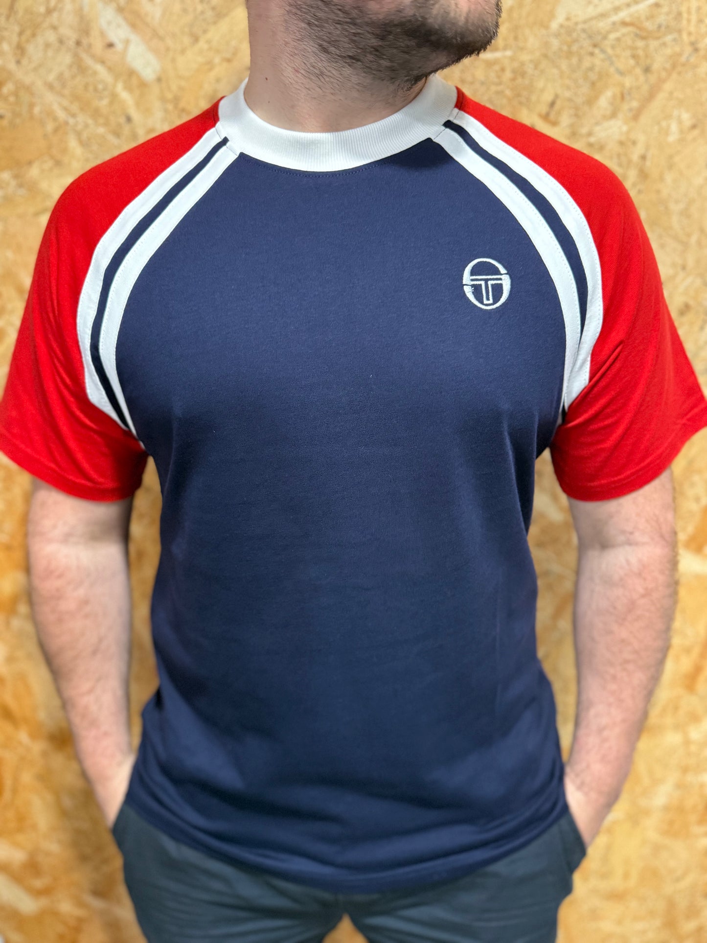 Sergio Tacchini Ghibli T-Shirt Maritme Blue/Adrenaline Rush/White - RD1 Clothing