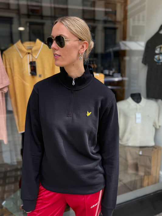 Lyle & Scott Loopback Quarter Zip Sweat Black - RD1 Clothing