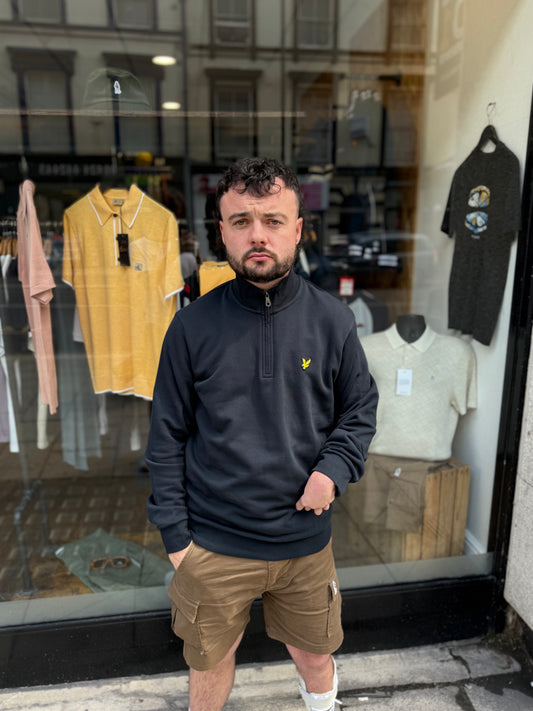 Lyle & Scott Loopback Quarter Zip Sweat Navy - RD1 Clothing