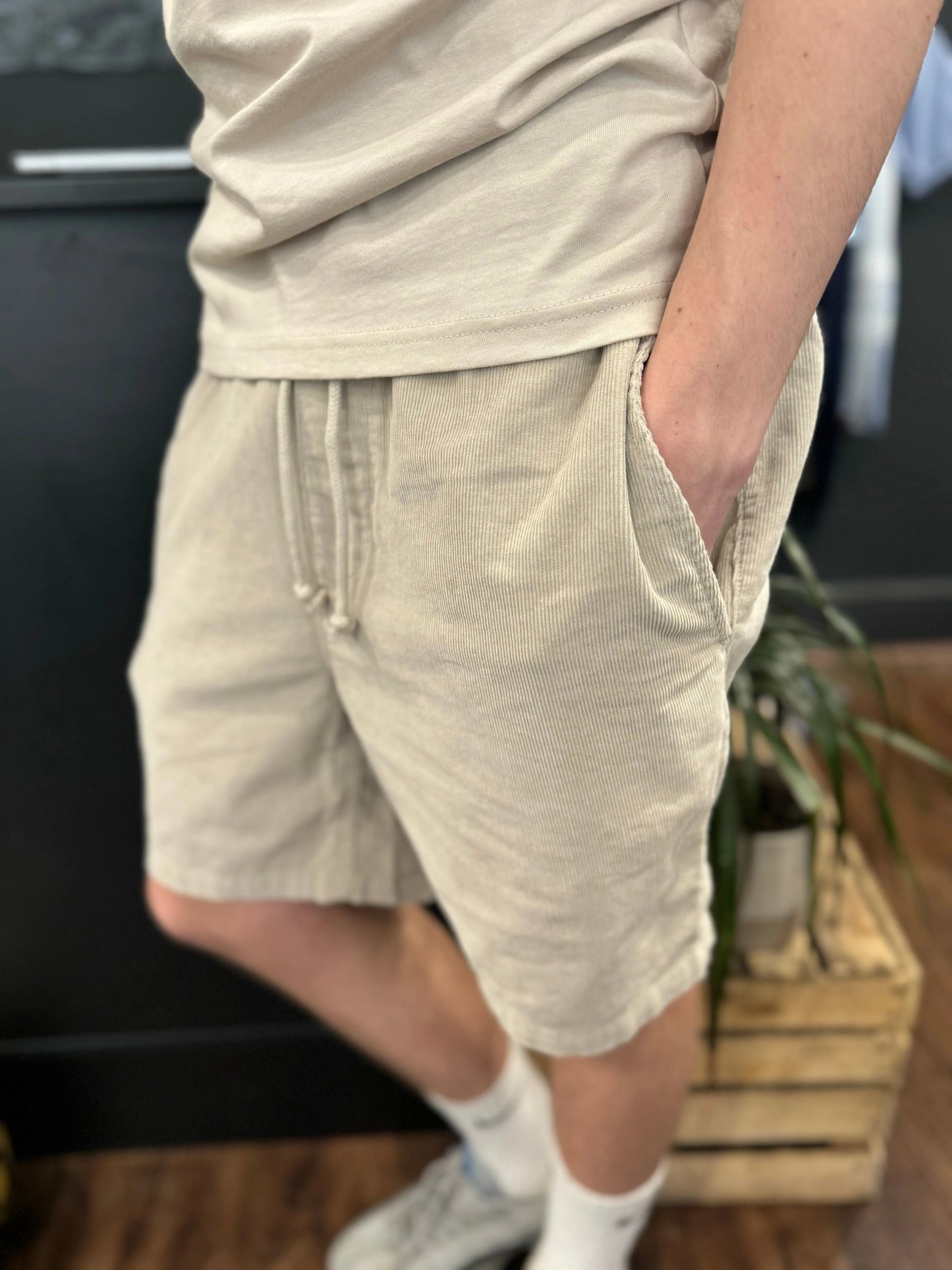 Only & Sons Alfi Relax Cord Shorts Sliver Lining