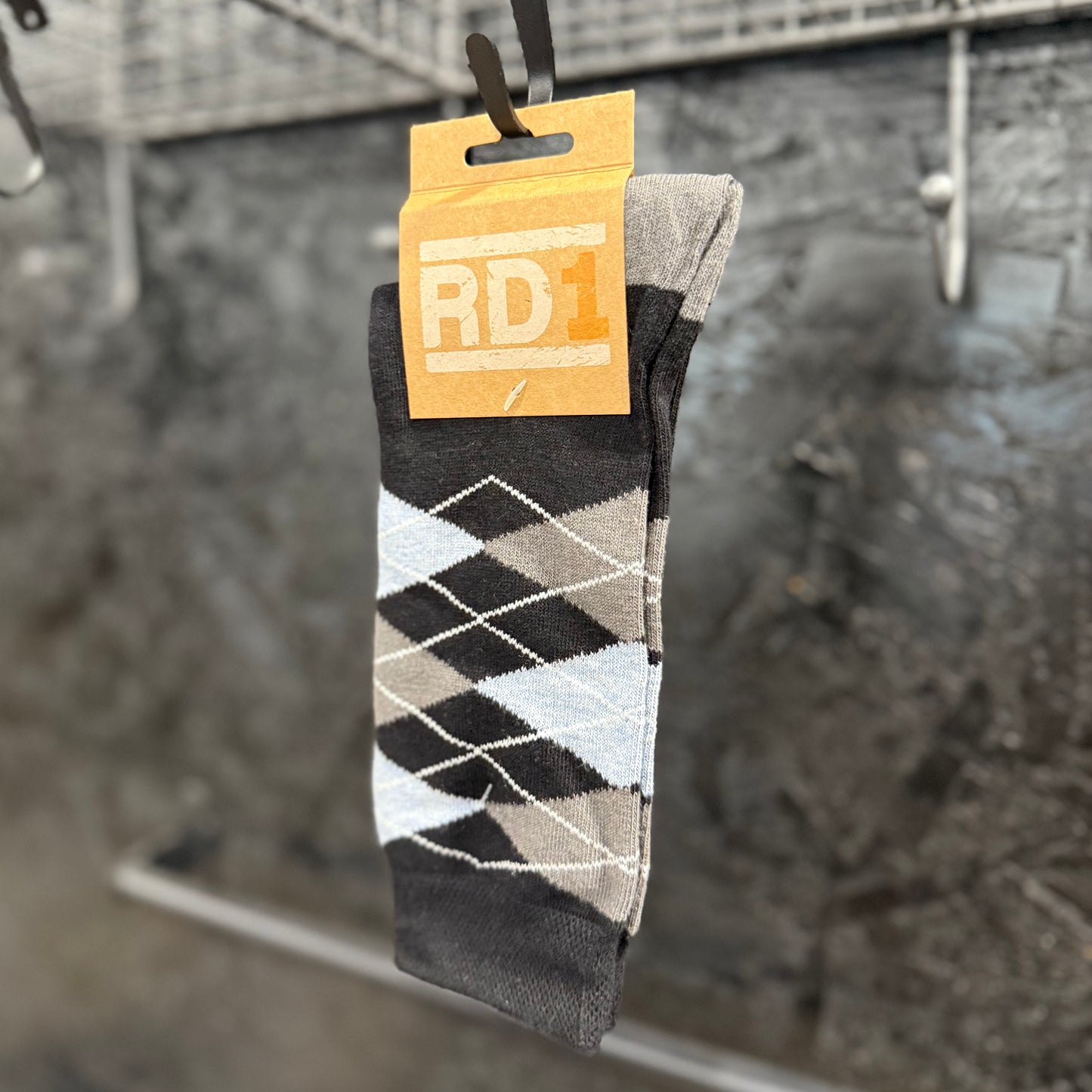 RD1 Argyle Socks Black/Blue/Grey