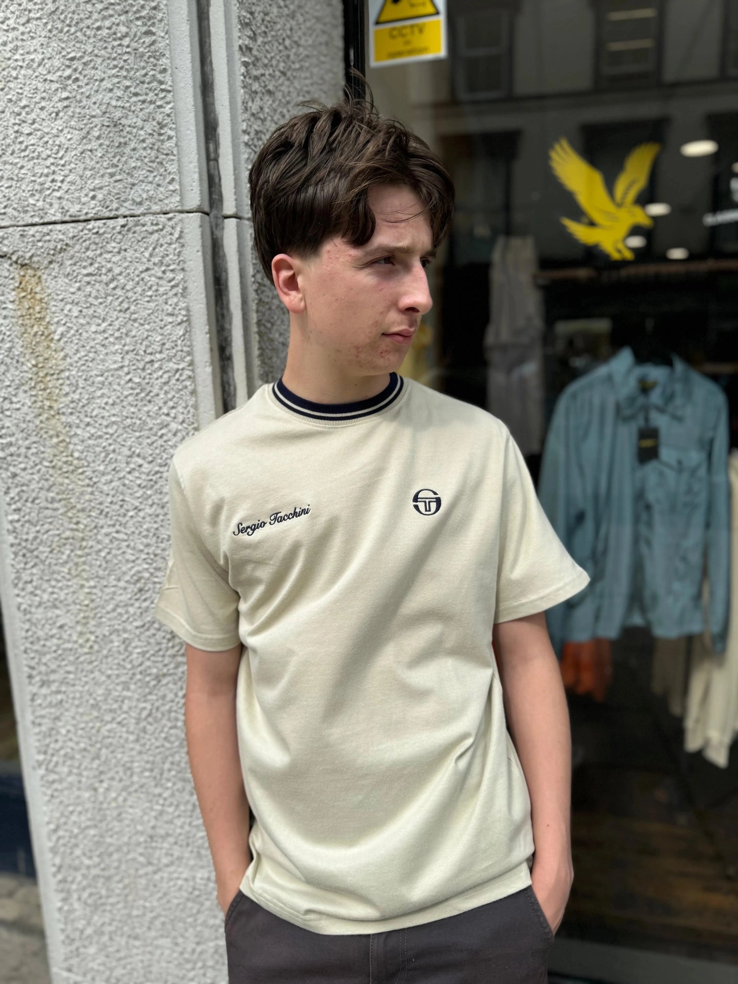 Sergio Tacchini Gobert T-Shirt In Pelican - RD1 Clothing