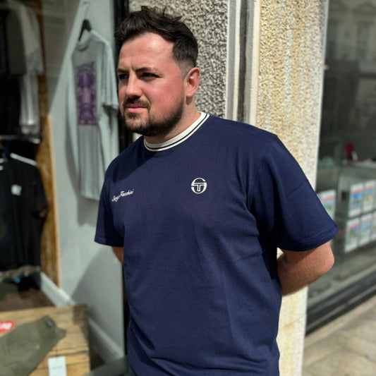 Sergio Tacchini Gobert T-Shirt In Martime Blue - RD1 Clothing