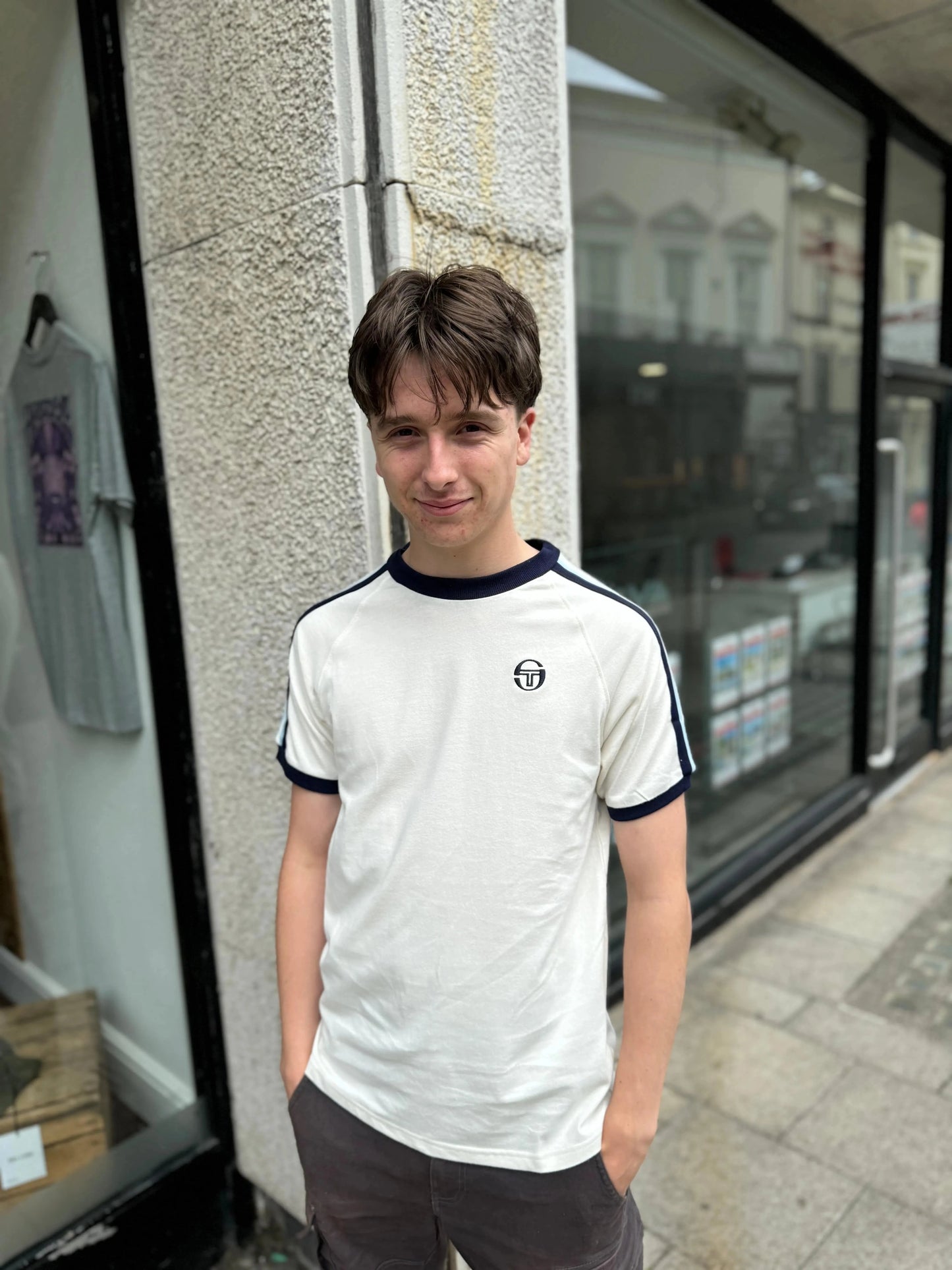 Sergio Tacchini Hadow Ringer T-Shirt In Gardenia - RD1 Clothing