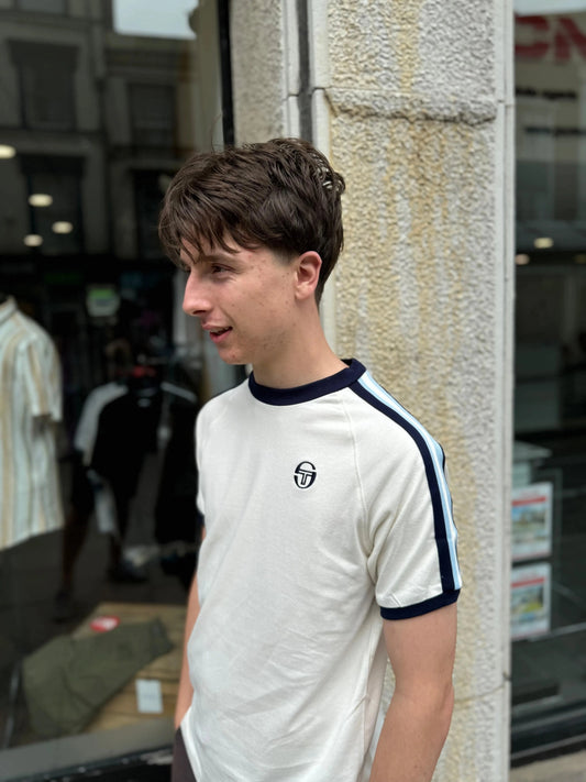 Sergio Tacchini Hadow Ringer T-Shirt In Gardenia - RD1 Clothing